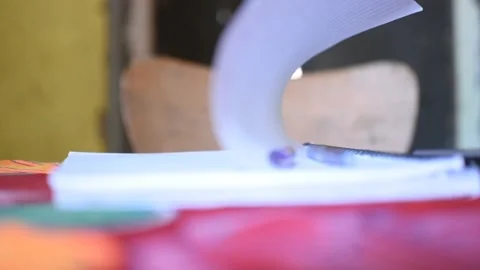 Open notebook with pen Stock Footage 137519645