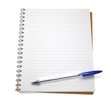 Open notebook with pen, isolated on white Stock Illustration