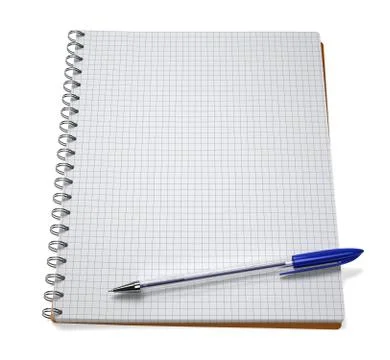 Open notebook with pen, isolated on white Stock Illustration