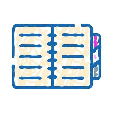 Open notebook planner organizer icon with tabs Stock Illustration