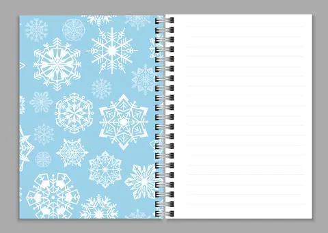 Open notebook realistic. Copybook or sketchbook, notepad or copybook with ring Illustrazione stock