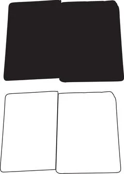 Open notebook silhouette and outline set on transparent background. Stock Illustration