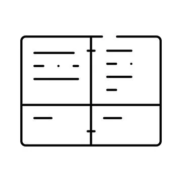 Open notebook with simple line content icon イラスト素材