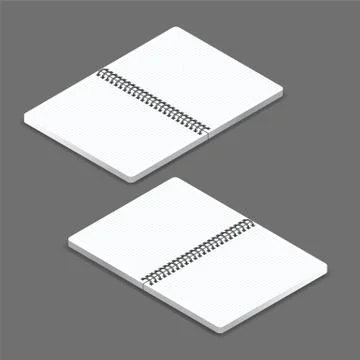 Open notebook template with a square grid. Stock Illustration