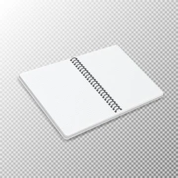 Open notebook template with a square grid. Stock Illustration