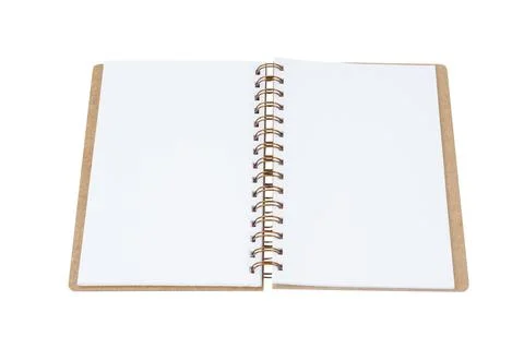 Open notebook top view. Stock Photos