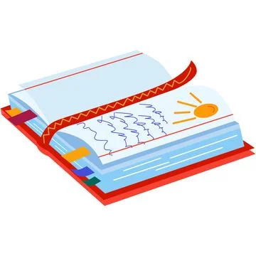 Open notebook vector diary notepad isolated icon 库存插图
