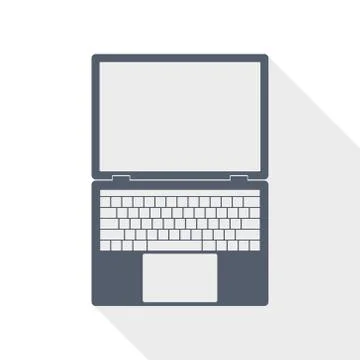 Open notebook vector icon, laptop flat design illustration, mobile computer c Illustrazione stock