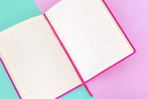 Open notebook with white lined lines Stock Photos
