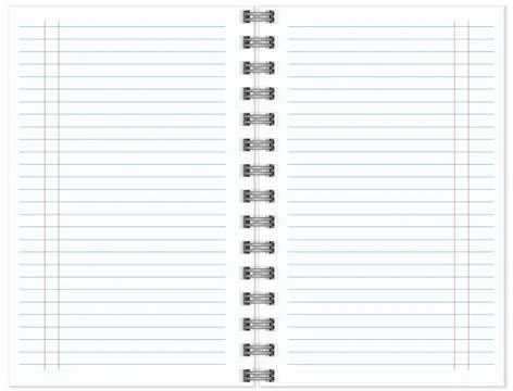 Open notebook with white page Stock Illustration