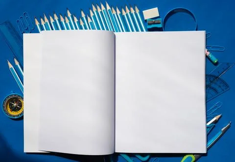 Open notebook with white pages Stock Photos