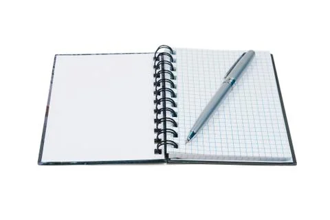 Open notepad and pen Stock Photos