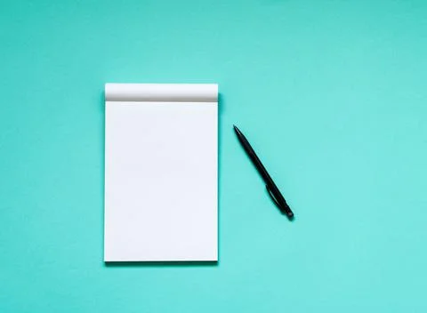 Open notepad with a clean white page Stock Photos