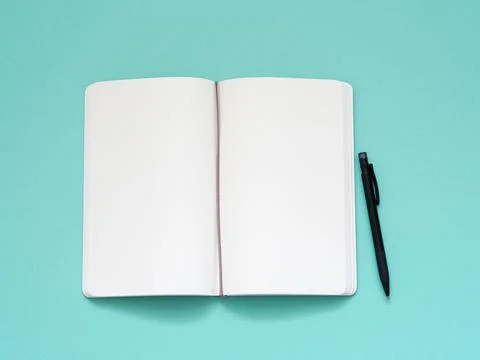 Open notepad with a clean white page Stock Photos