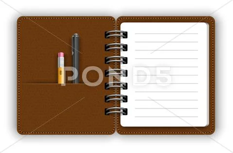 Open notepad Stock Illustration