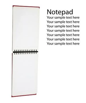 Open notepad isolated on white Stock Photos