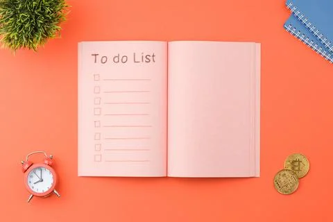 Open notepad, office desktop concept. Stock Photos