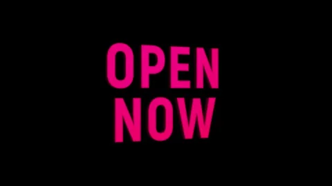 Open now 3d text animation with horizontally word rotating effect. seamless.. Stock Footage 313775429