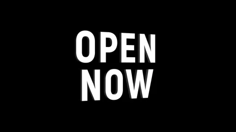 Open now 3d text animation with horizontally word rotating effect. seamless.. Stock Footage 313775430