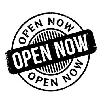 Open Now rubber stamp Stock Illustration