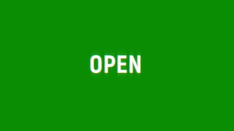 Open now text notification glitch effect animation on black background 스톡 동영상 313439210
