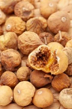 Open nuts on the table with clean and bright background Stock Photos