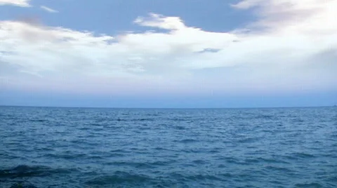 Open ocean and time-lapse stormy clouds Stock Footage 474114