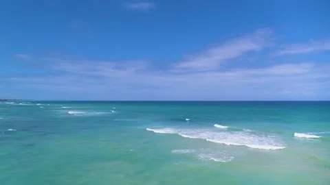 Open ocean under blue cloudy sky. Stock Footage 179358890