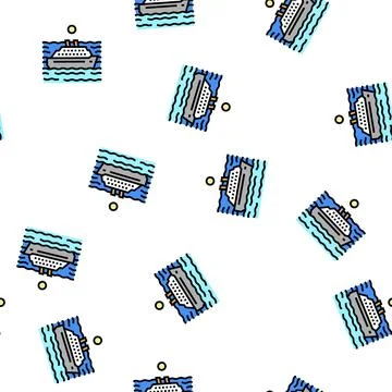 Open ocean vector seamless pattern Stock Illustration