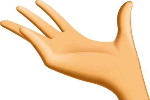 Open offering hand with shadows and lights. Soft colors. Stock Illustration