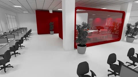 Open office animation with red highlight Stock Footage 57310382