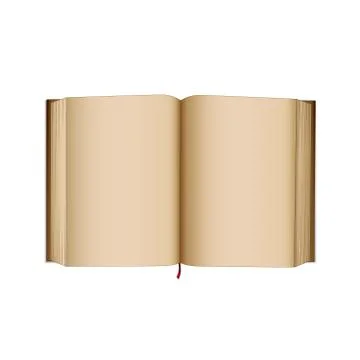 Open old book with empty blank pages. Vector retro style book, diary. Stock Illustration