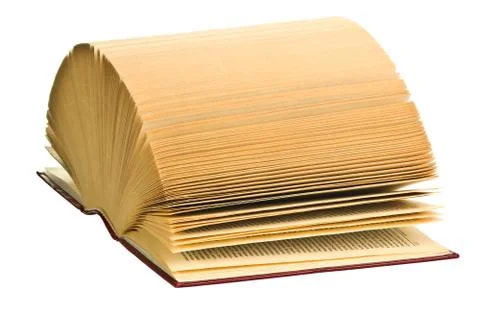 Open old book on white background Stock Photos