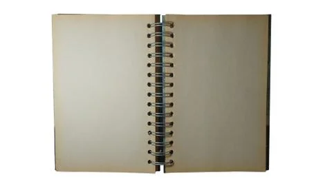 Open old book on white background Stock Photos