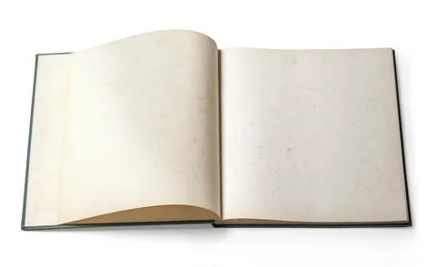 Open old book on white background. with clipping path Stock Photos