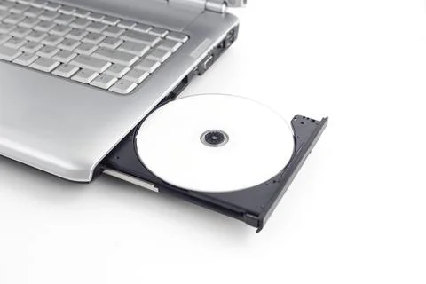 Open optical drive of laptop, protected data, Stock Photos