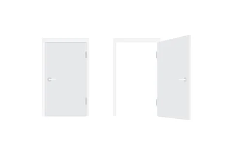 Open or Closed Door in Modern Home Office, Business Success Stock Illustration
