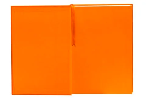 Open orange notebook isolated Stock Photos