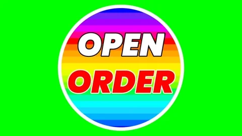 OPEN ORDER With running light. Green screen background Stock Footage 199899695