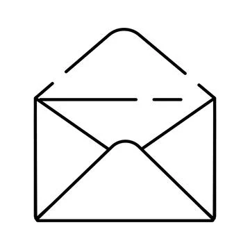 Open outline envelope receiving mail icon concept Stock Illustration
