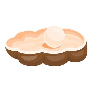 Open oyster shell holding beautiful white pearl Stock Illustration