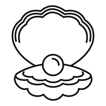 Open oyster shell holding a precious pearl Illustrazione stock