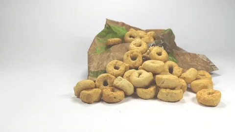 Open pack with Apulian taralli Stock Footage 104976337