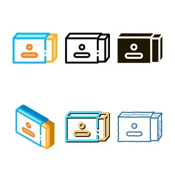 Open pack of butter icon vector outline series Stock Illustration