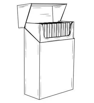 Open pack with cigarettes Stock-Illustration
