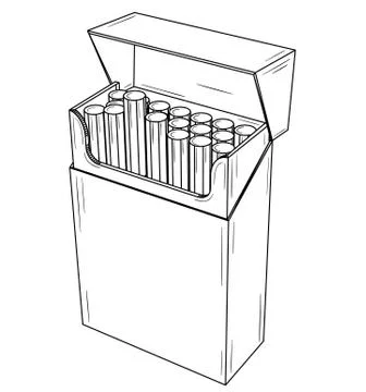 Open pack with cigarettes Stock Illustration
