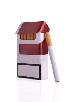 Open pack of cigarettes Stock Photos