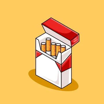 Open Pack of Cigarettes Vector Stock Illustration