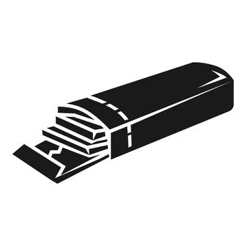 Open pack gum icon, simple style Illustrazione stock