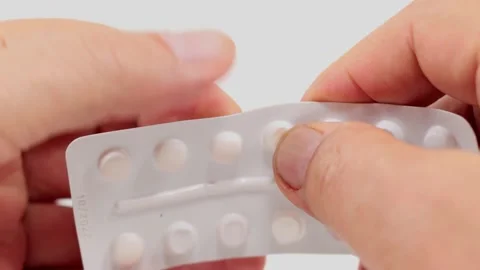 Open a package and take the medicine Video stock 139765985